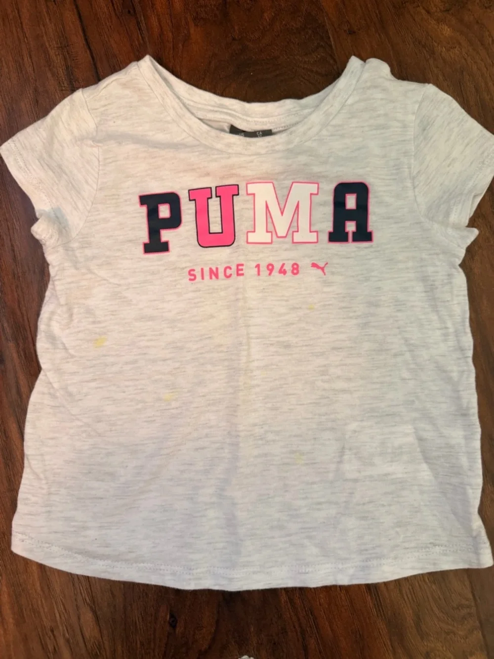 Puma Hot Pink Girls' Tee with Black Logo Tag - Picture 6 of 7